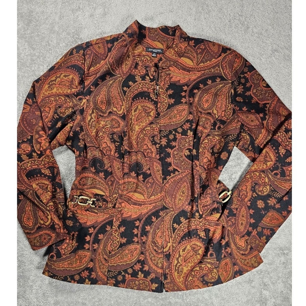 Notations paisley boho zip up blouse y2k earthy fairy grunge coquette indie fall